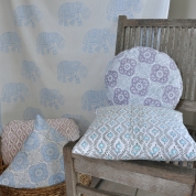 Block print fabrics w chair